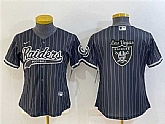 Women's Las Vegas Raiders Black Team Big Logo With Patch Cool Base Stitched Baseball Jersey(Run Small),baseball caps,new era cap wholesale,wholesale hats